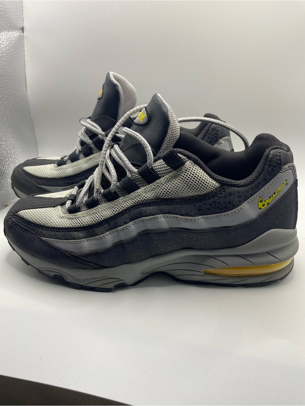Nike Air Max 95 Kids Gray, Black & Yellow Athletic Sneakers